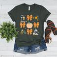 Coquette Bow Fall Science Teacher Stem Teacher Thanksgiving Women's Heather T-Shirt Heather Forest