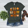 Coquette Teach Teacher Bows Thanksgiving Turkey Fall Autumn Women's Heather T-Shirt Heather Forest