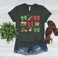 Cute Coquette Pencil Bow Christmas School Teacher Student Women's Heather T-Shirt Heather Forest