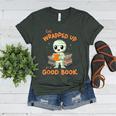 Cute Halloween Teacher Librarian Mummy Reading Books Women's Heather T-Shirt Heather Forest