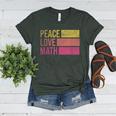 Cute Math Teacher Peace Love Math Women's Heather T-Shirt Heather Forest