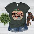 Cute Teacher With Apple Retro Teacher Kids Back To School Women's Heather T-Shirt Heather Forest