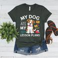 My Dog Ate My Lesson Plan Teacher Back To School Women's Heather T-Shirt Heather Forest