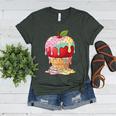 Dripping Apple Ice Cream Cone Cute Teacher Appreciation Women's Heather T-Shirt Heather Forest Dripping Apple Ice Cream Cone Cute Teacher Appreciation Women's Heather T-Shirt Heather Forest