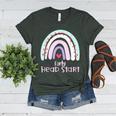 Early Headstart Cute Retro Rainbow Teachers Women's Heather T-Shirt Heather Forest
