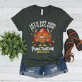 Lets Eat Kids Punctuation Saves Lives Thanksgiving Teacher Women's Heather T-Shirt Heather Forest
