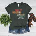 Equality Inclusion Diversity Equity Love Never Fails Teacher Women's Heather T-Shirt Heather Forest Equality Inclusion Diversity Equity Love Never Fails Teacher Women's Heather T-Shirt Heather Forest