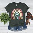 ESL Squad Teacher Crew Team Back To School English Rainbow Women's Heather T-Shirt Heather Forest