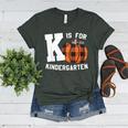 Fall Kindergarten Teacher K Is For Buffalo Plaid Pumpkin Women's Heather T-Shirt Heather Forest Fall Kindergarten Teacher K Is For Buffalo Plaid Pumpkin Women's Heather T-Shirt Heather Forest