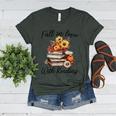 Fall In Love With Reading Book Autumn Teachers Pumpkins Women's Heather T-Shirt Heather Forest Fall In Love With Reading Book Autumn Teachers Pumpkins Women's Heather T-Shirt Heather Forest