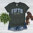 Fifth Grade Coquette Toile Blue Bow Floral Women Teacher Women's Heather T-Shirt Heather Forest Fifth Grade Coquette Toile Blue Bow Floral Women Teacher Women's Heather T-Shirt Heather Forest