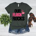 Our Flock Rocks Flamingo Mother's Day Teacher Women's Heather T-Shirt Heather Forest