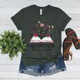 Floral Book a New Chapter Begins Retired Retirement Teacher Women's Heather T-Shirt Heather Forest