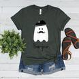 French Teacher Halloween Bonjour Ghost Women's Heather T-Shirt Heather Forest
