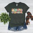 Groovy School Counselor Back To School Teacher Counseling Women's Heather T-Shirt Heather Forest