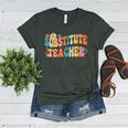 Groovy Substitute Teacher Retro Teacher Back To School Women's Heather T-Shirt Heather Forest Groovy Substitute Teacher Retro Teacher Back To School Women's Heather T-Shirt Heather Forest
