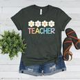 Groovy Teacher Cute Daisy Flower Retro Back To School Women's Heather T-Shirt Heather Forest Groovy Teacher Cute Daisy Flower Retro Back To School Women's Heather T-Shirt Heather Forest