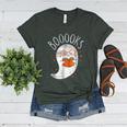 Halloween Cute Ghost Book Reading Teacher Women's Heather T-Shirt Heather Forest