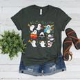 Halloween Music Teacher Ghost Playing Musical Instruments Women's Heather T-Shirt Heather Forest Halloween Music Teacher Ghost Playing Musical Instruments Women's Heather T-Shirt Heather Forest