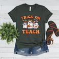Halloween Teacher Ghosts Trick Or Teach Retro Costume Women Women's Heather T-Shirt Heather Forest