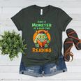 Halloween Teacher Librarian Monster Reading Books Men Women Kids Women's Heather T-Shirt Heather Forest