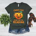 Halloween Teacher Librarian Pumpkin Reading Books Men Women Kids Women's Heather T-Shirt Heather Forest