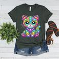 Happy Dot Day Colorful Polka Dot Cat Kitten Teachers Kids Women's Heather T-Shirt Heather Forest