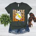 Happy Fri-Yay Friday Lovers Groovy Teacher Life Halloween Women's Heather T-Shirt Heather Forest
