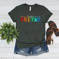 Happy Fri Yay Teacher Friday Women's Heather T-Shirt Heather Forest Happy Fri Yay Teacher Friday Women's Heather T-Shirt Heather Forest