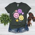 Happy To See Your Face Teacher Flower Back To School Women's Heather T-Shirt Heather Forest