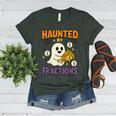 Haunted By Fractions Math Halloween Teacher Women's Heather T-Shirt Heather Forest
