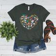 Heart Shape Art Teacher And Painting Sketching Artist Women's Heather T-Shirt Heather Forest Heart Shape Art Teacher And Painting Sketching Artist Women's Heather T-Shirt Heather Forest