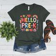 Hello Pre-K Back To School Teacher Student Fun Graphic Tee Women's Heather T-Shirt Heather Forest Hello Pre-K Back To School Teacher Student Fun Graphic Tee Women's Heather T-Shirt Heather Forest