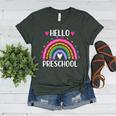 Hello Preschool Teacher Student Girls Rainbow Back To School Women's Heather T-Shirt Heather Forest