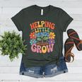 Helping Little Minds Grow Teacher First Day Back To School Women's Heather T-Shirt Heather Forest Helping Little Minds Grow Teacher First Day Back To School Women's Heather T-Shirt Heather Forest