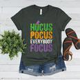 Hocus Pocus Everybody Focus Teacher Halloween Women's Heather T-Shirt Heather Forest