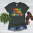 Hola Como Estas Spanish Teacher Fiesta Party Banners Women's Heather T-Shirt Heather Forest Hola Como Estas Spanish Teacher Fiesta Party Banners Women's Heather T-Shirt Heather Forest