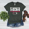 Humor Teacher Empty Battery Power Men Women Women's Heather T-Shirt Heather Forest Humor Teacher Empty Battery Power Men Women Women's Heather T-Shirt Heather Forest