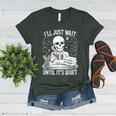 I'Ll Wait Until It's Quiet Tshirt Skeleton Teacher Halloween Women's Heather T-Shirt Heather Forest I'Ll Wait Until It's Quiet Tshirt Skeleton Teacher Halloween Women's Heather T-Shirt Heather Forest