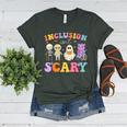 Inclusion Isn't Scary Ghost Halloween SLP Sped Teacher Women's Heather T-Shirt Heather Forest Inclusion Isn't Scary Ghost Halloween SLP Sped Teacher Women's Heather T-Shirt Heather Forest