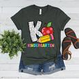 K Is For Kindergarten Teacher Pencil Apple Back To School Women's Heather T-Shirt Heather Forest K Is For Kindergarten Teacher Pencil Apple Back To School Women's Heather T-Shirt Heather Forest