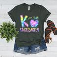 K Is For Kindergarten Teacher Tie Dye Back To School Kinder Women's Heather T-Shirt Heather Forest K Is For Kindergarten Teacher Tie Dye Back To School Kinder Women's Heather T-Shirt Heather Forest