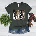 Be Kind Women Inspirational Teacher Animal Print Women's Heather T-Shirt Heather Forest