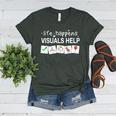 Life Happens Visuals Help Special Education Teacher Aide Women's Heather T-Shirt Heather Forest