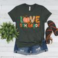 Love 5th Grade Thanksgiving Colorful Fall Leaves Teacher Women's Heather T-Shirt Heather Forest