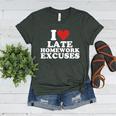 I Love Late Homework Excuses Sarcastic Teacher Lie For Men Women Women's Heather T-Shirt Heather Forest I Love Late Homework Excuses Sarcastic Teacher Lie For Men Women Women's Heather T-Shirt Heather Forest