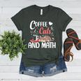 I Love Math Cats And Coffee Heart Mathematics Teacher Women's Heather T-Shirt Heather Forest