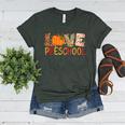 Love Preschool Happy Fall Thanksgiving Women Teacher Women's Heather T-Shirt Heather Forest Love Preschool Happy Fall Thanksgiving Women Teacher Women's Heather T-Shirt Heather Forest