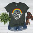 Luckiest Teacher Ever Rainbow- St Patricks Day Teacher Women's Heather T-Shirt Heather Forest Luckiest Teacher Ever Rainbow- St Patricks Day Teacher Women's Heather T-Shirt Heather Forest