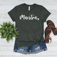 Maestra Cute Bilingual Spanish Teacher Women's Heather T-Shirt Heather Forest Maestra Cute Bilingual Spanish Teacher Women's Heather T-Shirt Heather Forest